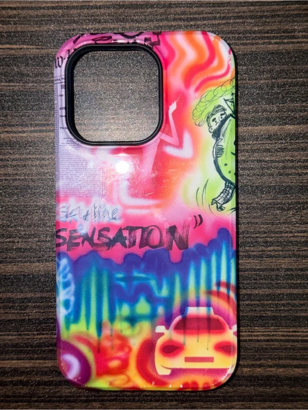 iPhone 14 Pro Graffiti Multicolor Protective Phone Case